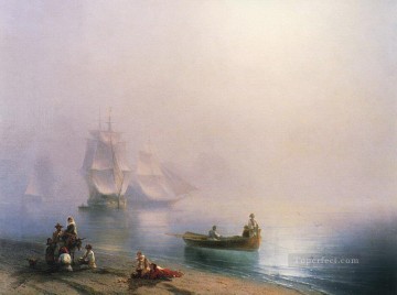 イワン・コンスタンティノヴィチ・アイヴァゾフスキー Painting - ナポリ湾の朝 1873 ロマンチックなイヴァン・アイヴァゾフスキー ロシア